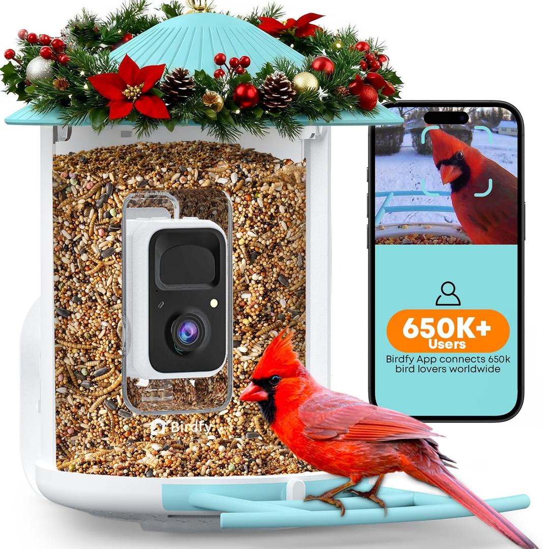 NETVUE by Birdfy Smart Bird Feeder with AI Camera, Auto Capture Videos & Motion Detection, Live Stream, Wireless Wildbird Watching, Outdoor Backyard Birder (Blue)