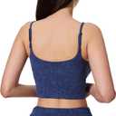 Women's Sweetheart V Neck Tank Top Adjustable Straps Workout Yoga Tops Going Out Basic Casual Crop Cami Shirts (Blue, M)