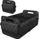 Deosk Car Trunk Organizer for SUV, Car Organizers and Storage with 6 Pocket, Car Accessories for Women/Men 50LWaterproof Polyester Trunk Organizer, Black (Medium)