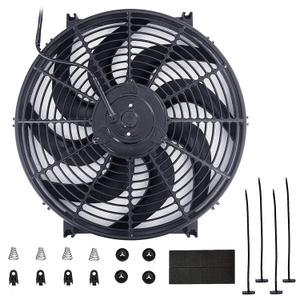 14 Inch Universal Radiator Fan High Performance Push/Pull 12V with Fan Mounting Kit Black