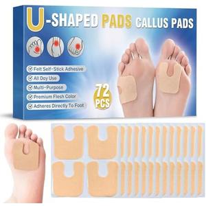 72 Pcs U-Shaped Callus Pads for Feet, Callus Cushions for Bottom of Foot, Self Adhesive Felt Foot Metatarsal Corn Pads for Relieve Heel and Forefoot Pressure, Foot Pain Relief for Men and Women 72 Pcs U-Shaped Callus Pads for Feet, Callus Cushions for Bottom of Foot, Self Adhesive Felt Foot Metatarsal Corn Pads for Relieve Heel and Forefoot Pressure, Foot Pain Relief for Men and Women