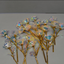 20PCS Artificial Colorful Flowers Galaxy Rose Crystal Flower Glass Rose Gifts for Wedding, Mother' s Day Memorable Days, Color A