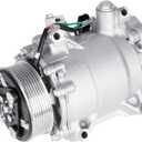 AC Compressor with Clutch Fits for 2007-2014 Honda CR-V 2.4L, 2012-2015 Honda Civic 2.4L (only for Si model), Fits for 2007-2012 Acura RDX 2.3L, CO 4920AC 4717053, TRSE09, 3 Pin Connector