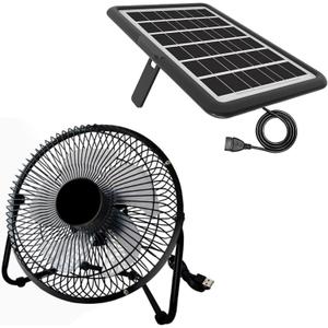 8 Inch Solar Powered Fan with Big Solar Panel 18W, Cloudy Days Working Solar Fan for Ventilation and Cooling in Greenhouse, Attic, Pet House, Chicken Coop, Garage, Camping, Install-free