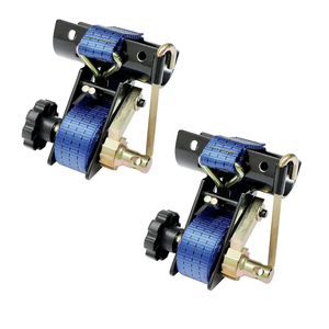 Ladder Rack Straps, W/J-Hook (2PCS), 2" Black Round Tube Mount, 1.5" Wide x 7.5' Long, Blue Ladder Rack Ratchet Straps, 500 lbs Load Heavy Duty, Truck/Lumber Rack Strap, Pipe/Roof Rack Straps