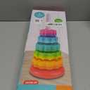 Baby Spinning Stacking Toys, 1-3 Rainbow Ring Stacker Montessori Toys for Babies, Sensory Toys for Toddlers, Christmas and Birthday Gifts Suitable for Boys and Girls (14 inches)