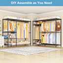 Ulif F7 Plus Garment Rack, Heavy Duty Clothes Rack, Clothing Racks for Hanging Clothes, 6-Tiers Freestanding Portable Closet Storage Rack 68'' W 14.6'' D 76.6'' H, Max Load 850 Lbs, Black
