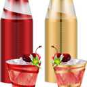 Gejoy 9 oz Rimmed Swirl Plastic Cups Disposable Wine Drinking Cups Clear Elegant Halloween Tumblers for Christmas Party Supplies(Red, Gold,100 Pcs)