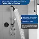 Shower Faucet Handle Trim Kit for Delta Tub and Shower Faucets, Shower Replacement Kit Compatible with Delta Shower Trim Kit, Single-Handle Valve Tub Shower Trim Kit (Matte Black)