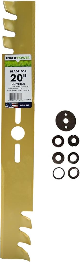 Maxpower 331980B 20-Inch Universal Gold Metal Mulching Blade,yellow