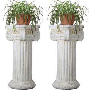 2 Pack 21.7 Inch Roman Column and Pillar Plant Pedestal, Simple