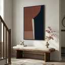 Framed Abstract Neutral Brown Wall Art for Living Room, Modern Boho Color Block Canvas Paintings Prints Artwork for Walls, Vertical Minimalist Pictures Wall Decor for Bedroom Home Office, 24x36 Inch