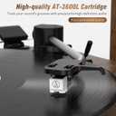 Vinyl Record Player with 24W HiFi Stereo Speakers Vintage Bluetooth Turnable for Vinyl Records with Belt Drive 2-Speed, Magnetic Cartridge RCA Output BT5.3