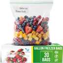 Freezer Bags 1 Gallon  30 Count Resealable Extra Strong 2.Mil Leak Proof, Double Zipper Freezer Bags Gallon