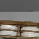 LIANYU Wide Shallow Pasta Bowls Set of 4, Deep Dinner Salad Plates, 8.25" Large Ceramic Serving Bowls Plates, Microwave & Dishwasher Safe, Polar White