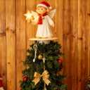 Electric Rotating Christmas Tree Topper Holder, 7.8inch 360 Degree Rotating Christmas Tree Topper Stand for Holiday Decor Universal Spinning Tree Toppers Stabilizer for All Type Decoration