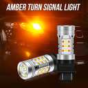 OPP ULITE 3157 Led Bulbs Error Free Canbus Built In Resistor Amber Turn Signal Light White Side Light 12V 360 Luminous 42-Led 2PC Pack Switchback Led Bulb (White Amber 3157 42-SMD)