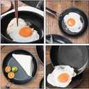 4.92 Inch Non Stick Omelette Mini Frying Pan for One Egg, Easy Clean Round Small Pan with Ergonomic Handle, Stainless Steel Heat Resista-nt Non Stick Pot for Single Eggs Pancakes