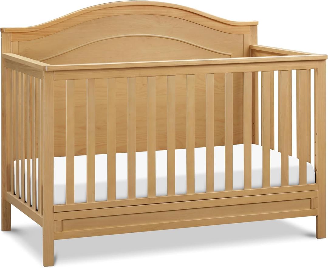 Davinci Charlie 4-in-1 Convertible Crib in Honey, Greenguard Gold Certified, 54.8"L x 30.5"W x 43.8"H