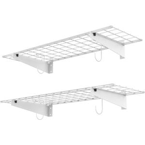 WALMANN 2 Pack Garage Wall Shelves, 45x15 inch Wall Mounted Storage Shelves for Garage Heavy Duty Floating Shelf, Holds Up to 220 lbs(White)