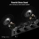 Record Player All-in-One Classic Turntable for Vinyls Records Built-in 4 Stereo Speakers High Fidelity Audio AT-3600L Phono Belt Drive Vinyl Players BT Wireless Pariing Aux-in RCA Auto Stop Pure Black