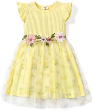 PATPAT Girl's Tulle Dress Tutu Party Birthday Poster Formal Fancy Flower Princess Dresses Size 8-9 Y
