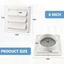 Cenipar 6" Louvered Vent Cover for External Wall Vent Cover Dryer Vent Cover with 4 Screws for Dryer Easy Installation(Plastic,White)