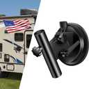 Suction Cup Flag Holder for RV, Camper, Car, Truck, Trailer, SUV - Adjustable Angle, Black Aluminum Alloy Flag Pole Mount