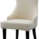 Liykimt Stretch Wingback Side Chair Slipcover-Accent Chair Cover Slipcover with Arm,Washable Upholstered Arm Dining Chair with Nailed Trim Protector for Dining Living Room Set of 1,Beige