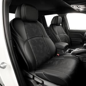 Fit for Tacoma 2024-2026 Car Seat Covers,Custom Car Seat Covers Full Set 5-Seat Car Seat Protector,Waterproof Comfortable Luxury Leather Seat Covers-Full Coverage Automotive Seat Covers Design (Black)