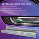 Car Honeycomb Graphic Headlight Tint, Gloss Holographic Laser Auto Taillight Film with Squeeze & Cutter, Self Adhesive Honeycomb Type Fog Light Cover Trim for Cars Vans SUVs (Transparent)