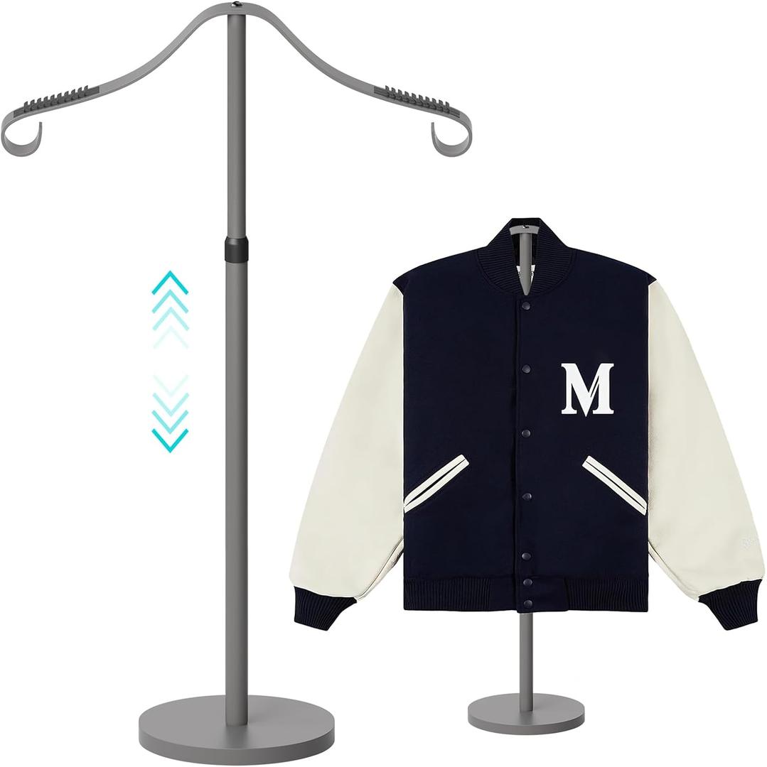 Reusable Shirt Display Stand-Mannequin Torso Tshirt Display Stand for Retail/Vendors,18-33" Adjustable Dress Form Mannequin Stand Clothes Rack,Portable Stable Holder Jacket Hanger,All Metal/Dark Grey