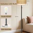 Floor Lamps for Living RoomLED Bulb Included,Dimmable Floor Lamp with Linen Shade,Modern Standing Lamp with Marble Base,Tall Floor Lamp for Bedroom,Nursery,Reading & Office,Beige