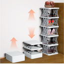Shoe Rack, 6 Tier Shoe Shelf Without Assembly, Narrow Small Shoe Storage Space Saving, Shoe Organizer for Closet, Front Door Entrance, Entryway, Bedroom, White