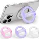 JOYROOM Magnetic Phone Grip, Silicone Finger Loop Grip [Stylish Twinkle][Glitter] Phone Grip for Magsafe, for iPhone 17/16/ 15/14/ 13/12 Series, Purple