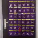 Numbered Cell Phone Pocket Charts for Classroom,Over the Door Hanging Calculator Holder Organizer 36 Pockets with Hooks for Teachers Purple