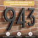 7 Inch Black House Numbers, Floating Flush Mount Aluminum Address Numbers, Modern Metal Numbers for Houses  Large, Weatherproof, Easy to Install Number 8