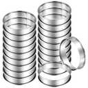 20 Pack English Muffin Rings 4 Inch, Stainless Steel Double Rolled Crumpet Rings, Round Nonstick Metal Tart Ring Cooking Pastry Ring Molds for Valentine's Day Baking