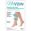 NuVein Medical Compression Stockings, 15-20 mmHg Support, Zipper Opening, Knee Length, Closed Toe, Beige, Small