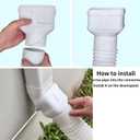 Prestantious 7ft Long Gutter Downspout Extensions, 3.1 OD Downspout Extender Drainage Pipe for 2"3" Downspout and 3"4"Downspout, Flexible Pipe Stretched Length 7ft, White,1-Pack