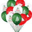 12 Pcs Christmas Party Balloons, 12-Inch Latex Balloons for Indoor and Outdoor Decorating Party Supplies Christmas Balloons Decorations