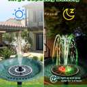 SZMP Solar Fountain Upgraded 100% Glass Panel, 3.5W Solar Powered Water Pump Built-in 2000 Battery with 7 Nozzle & 4 Fixer, Solar Bird Bath Fountain for Garden, Pool, Outdoor (Colorful)