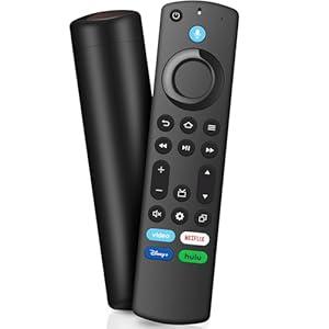 Replacement Voice Remote Control for All Fire-Series, TV Cube/ Stick, Compatible with Stick 4K Max/ 4K (1st/ 2nd Gen), Stick (2nd/ 3rd Gen)/ Lite/ HD, Fit for Insignia/ Toshiba/ Pioneer Smart TV, for Roku