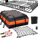 MeeFar Roof Rack Carrier Basket Universal Rooftop 65" X 39" X 6" Large Size Roof Rack + Waterproof Bag 20 Cubic Feet (51" 40" 17"),