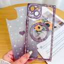 Fiyart Designed for iPhone 15 Case,Compatible with MagSafe Love Hearts Plating Soft Slim TPU Rectangular Magnetic Glitter Shockproof Phone Bumper for Women Girls 6.1"-Purple