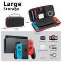 TROKUZEN Carrying Case for Nintendo Switch 2 (2025), Hard Shell Protective Case, 24 Game Cartridge Slots, Large Capacity Travel Bag for Switch 2 Accessories (Red Zipper)