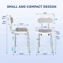 BlessReach Shower Chair for Inside Shower with Back, 400 lbs Shower Stool with Adjustable Height, Padded Seat & Drainage Holes, Shower Seat for Inside Tub, Bathtub Chair for Elderly and Disabled