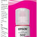 EPSON 502 EcoTank Ink Ultra-high Capacity Bottle Magenta Works with ET-2850, ET-2980, ET-2988, ET-3850, ET-3930, ET-3950, ET-4850, ET-4950 and other select EcoTank models