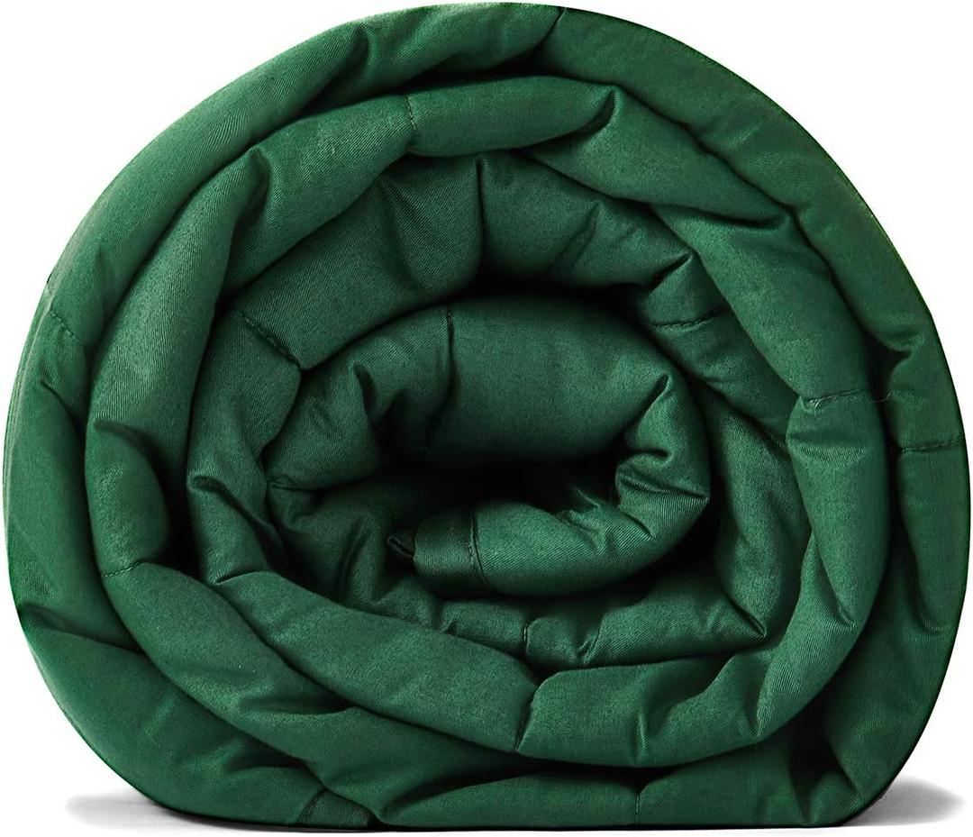 Weighted Blanket | 60''x80'',20lbs | for Individual Between 190-240 lbs | Premium Cotton Material with Glass Beads | Dark Green