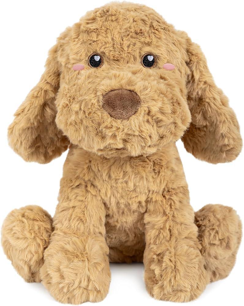 Goldendoodle Poodle Dog Microwavable & Weighted Stuffed Animals 1.5Lbs Unscented Heating Pad for Period Cramps Pain Relief and Anxiety, Cute Golden Doodle Puppy Plush Toy Gifts for Women Girls & Kids